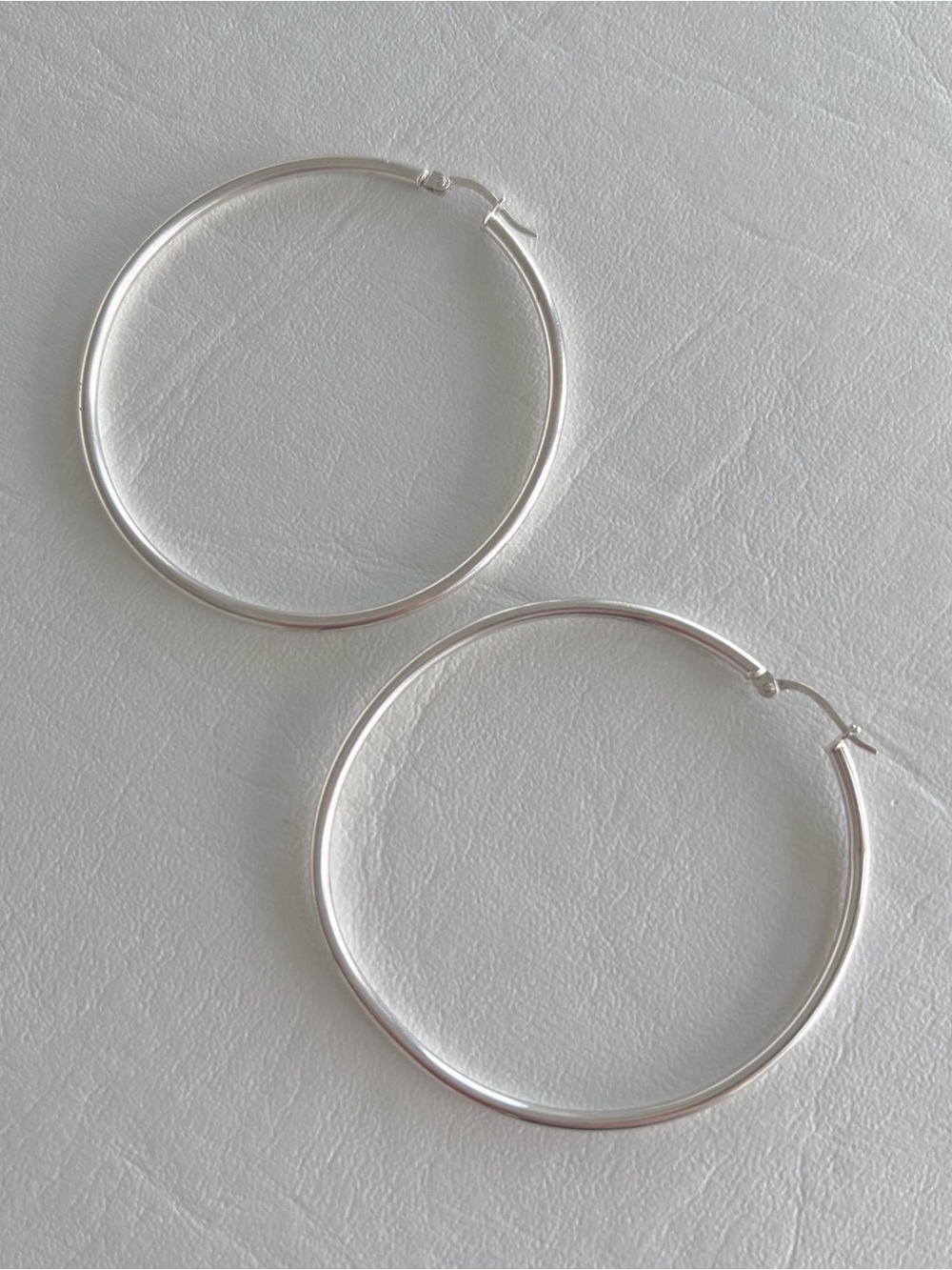 EVERYDAY Minimalist Sterling Silver 925 Hoop Earrings 2 inches